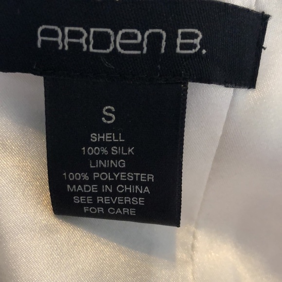 Arden B. 100% Silk Black and White Print Waisted Gathered Spaghetti Strap Dress - Picture 11 of 13